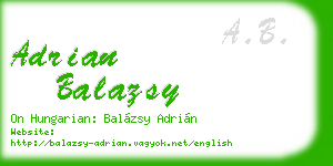 adrian balazsy business card
