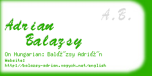 adrian balazsy business card